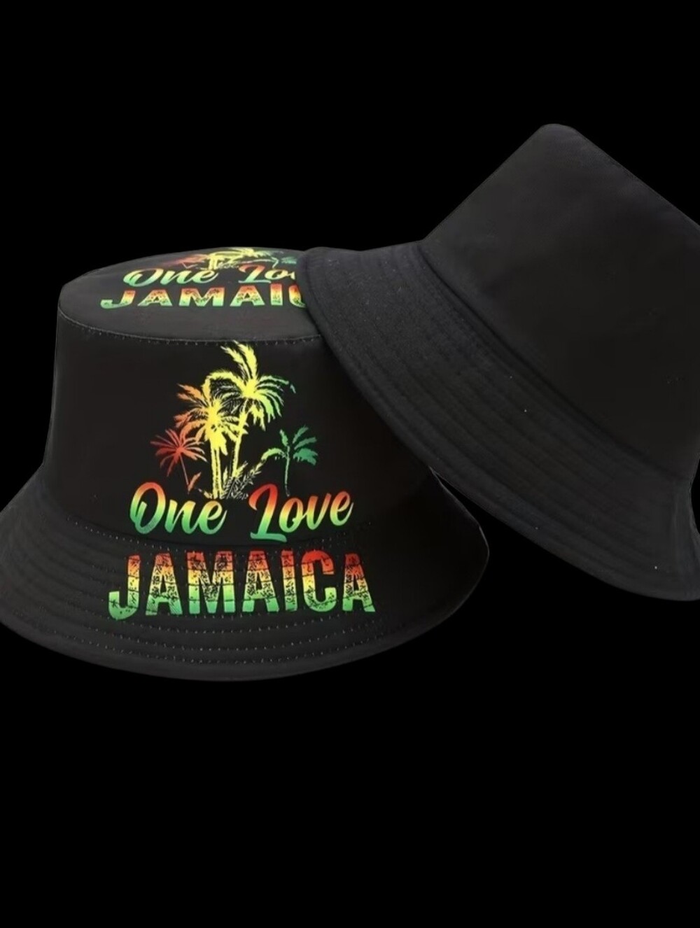 One Love Jamaica Black Bucket Hat Unisex 22"/23" - Picture 4 of 6